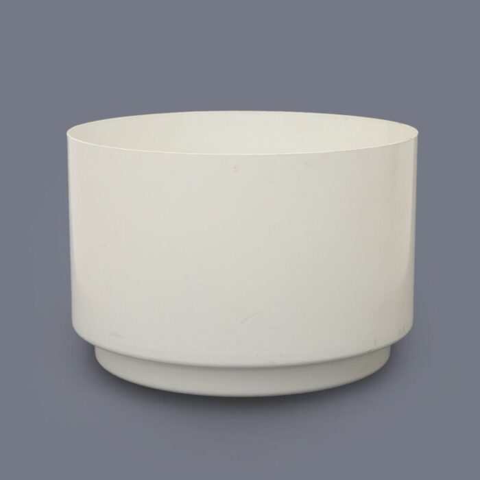 cylindrical white plastic vase holder by anna castelli for kartell 1970s 1