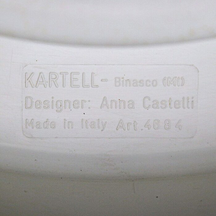 cylindrical white plastic vase holder by anna castelli for kartell 1970s 10