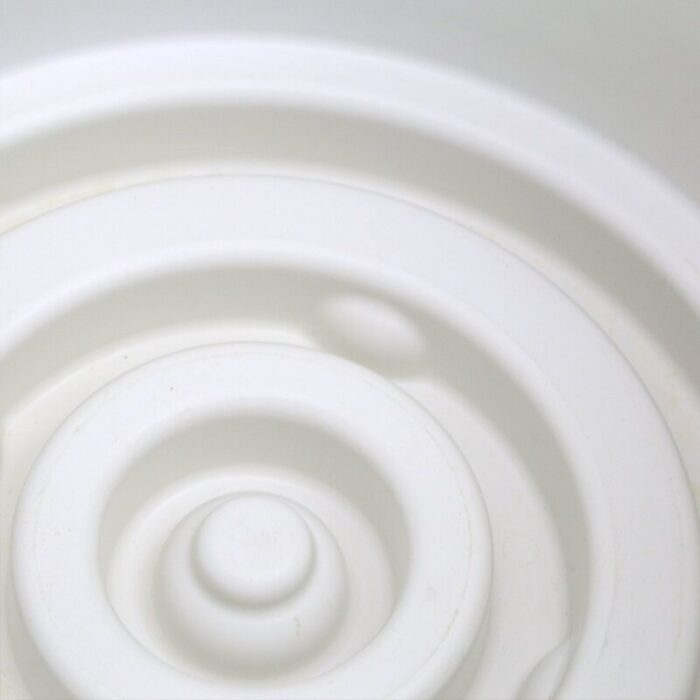 cylindrical white plastic vase holder by anna castelli for kartell 1970s 7