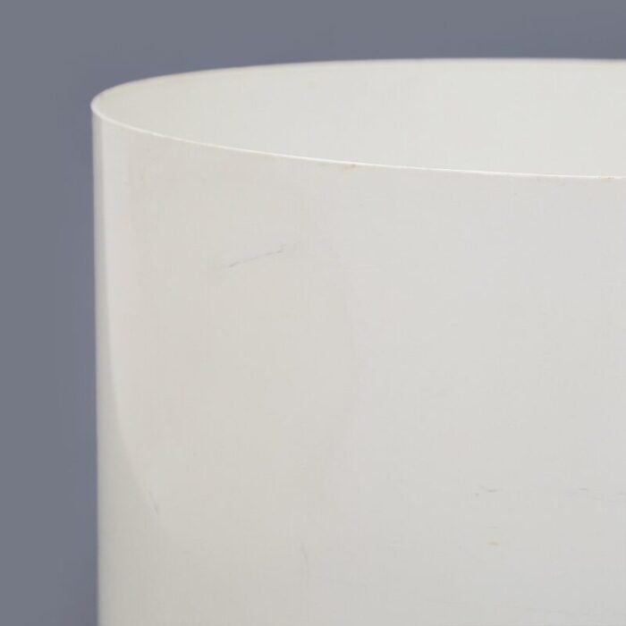 cylindrical white plastic vase holder by anna castelli for kartell 1970s 9