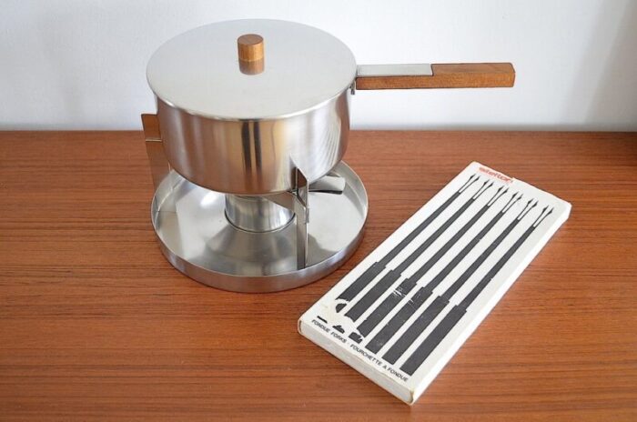 danish fondue set by peter holmblad for stelton set of 7 1