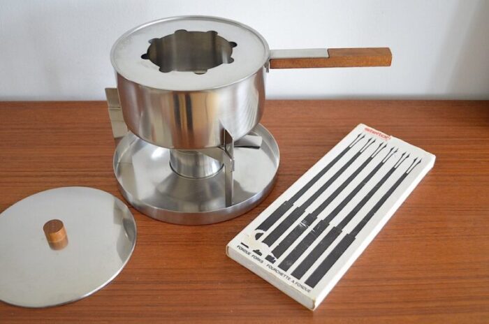 danish fondue set by peter holmblad for stelton set of 7 3