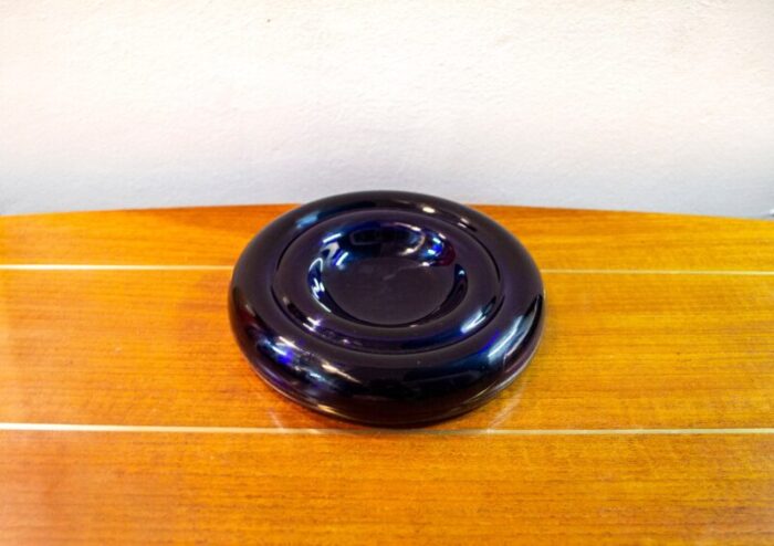 danish glass ashtray of enzo mari 1980 2