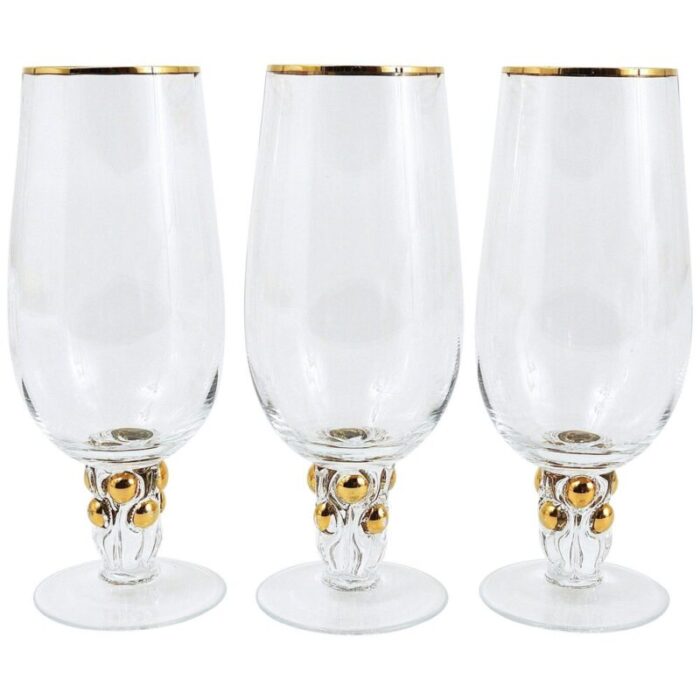 danish gold drinking glasses from lyngby 1960s set of 6 1