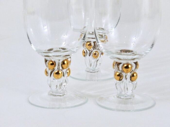 danish gold drinking glasses from lyngby 1960s set of 6 2