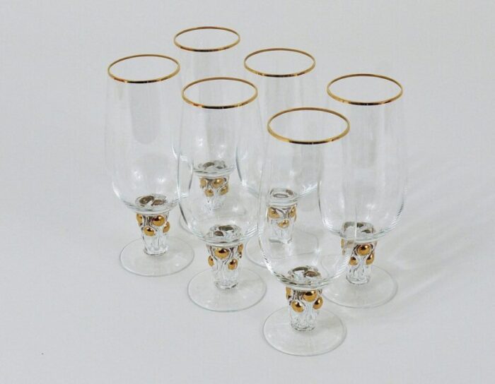 danish gold drinking glasses from lyngby 1960s set of 6 3