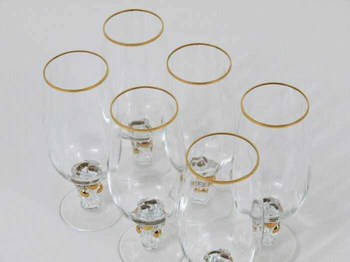 danish gold drinking glasses from lyngby 1960s set of 6 5