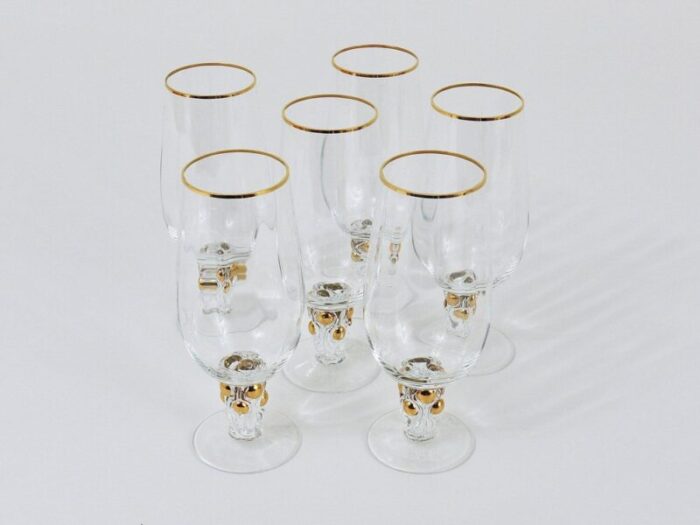 danish gold drinking glasses from lyngby 1960s set of 6 6