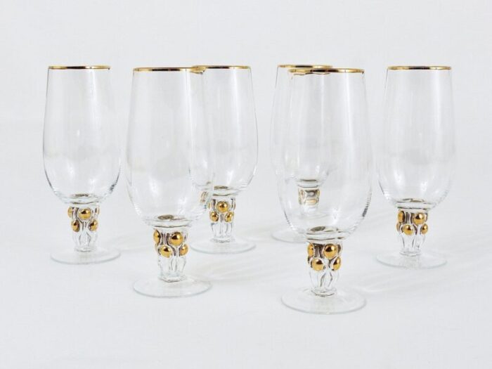 danish gold drinking glasses from lyngby 1960s set of 6 7