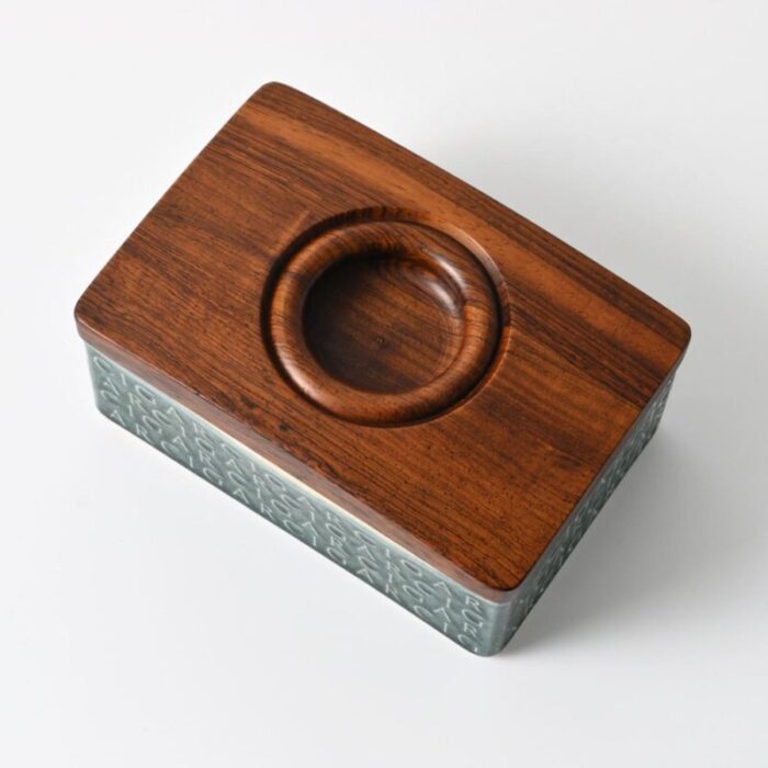 danish rosewood and ceramic cigar box by jens harald quistgaard for kronjyden 1960s 3