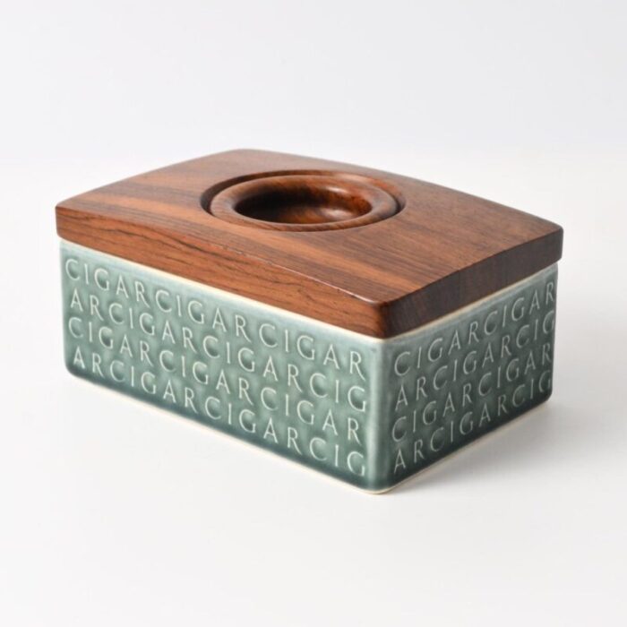 danish rosewood and ceramic cigar box by jens harald quistgaard for kronjyden 1960s 4