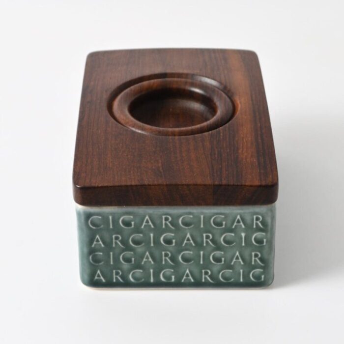 danish rosewood and ceramic cigar box by jens harald quistgaard for kronjyden 1960s 5