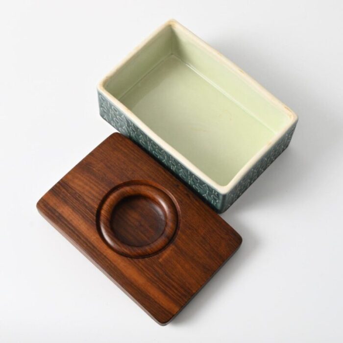 danish rosewood and ceramic cigar box by jens harald quistgaard for kronjyden 1960s 6