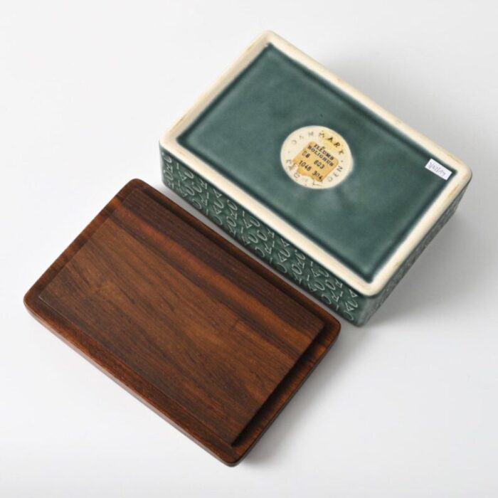 danish rosewood and ceramic cigar box by jens harald quistgaard for kronjyden 1960s 7