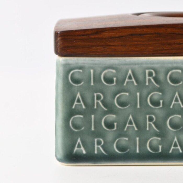 danish rosewood and ceramic cigar box by jens harald quistgaard for kronjyden 1960s 9