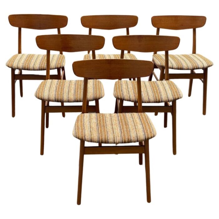 danish teak dining chairs 1962 set of 6 2513