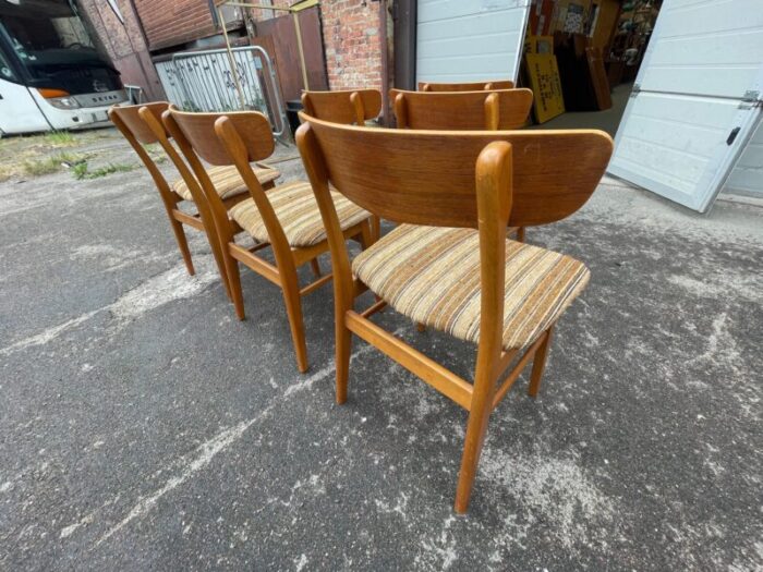 danish teak dining chairs 1962 set of 6 2958