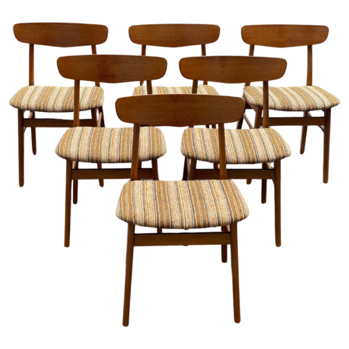 danish teak dining chairs 1962 set of 6 3497