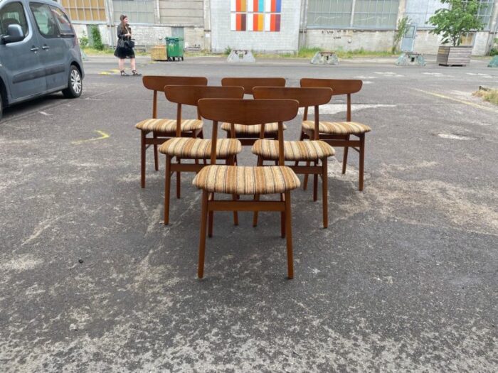 danish teak dining chairs 1962 set of 6 3705