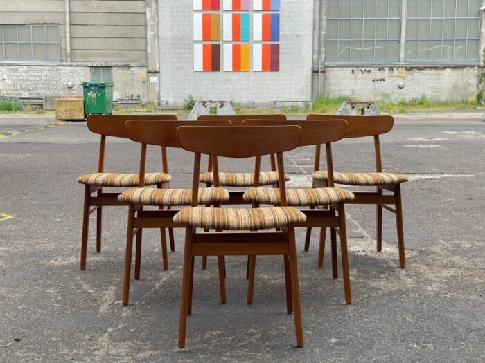 danish teak dining chairs 1962 set of 6 6515