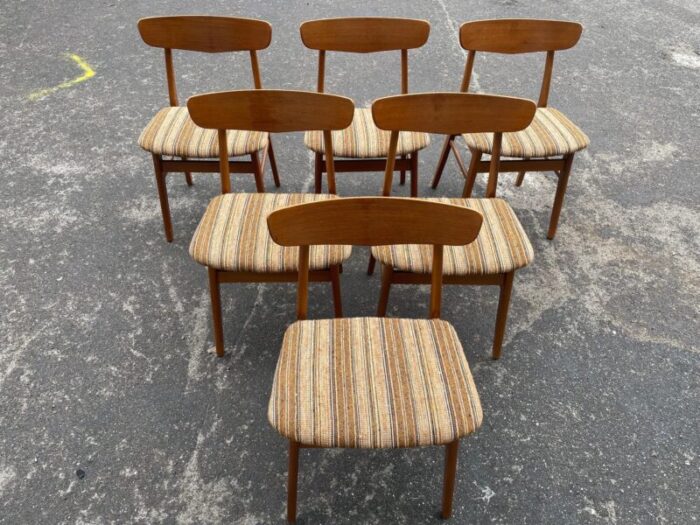 danish teak dining chairs 1962 set of 6 7789