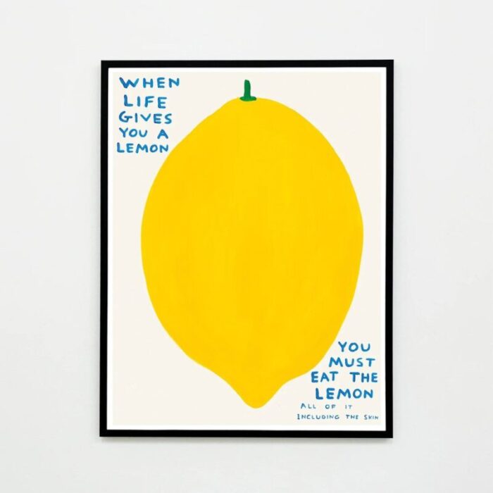 david shrigley when life gives you a lemon 2021 lithograph poster framed 1