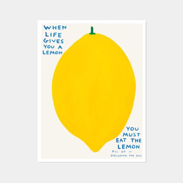 david shrigley when life gives you a lemon 2021 lithograph poster framed 2