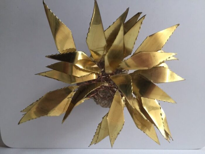 decorative brass palm tree by daniel d haeseleer 1970s 2