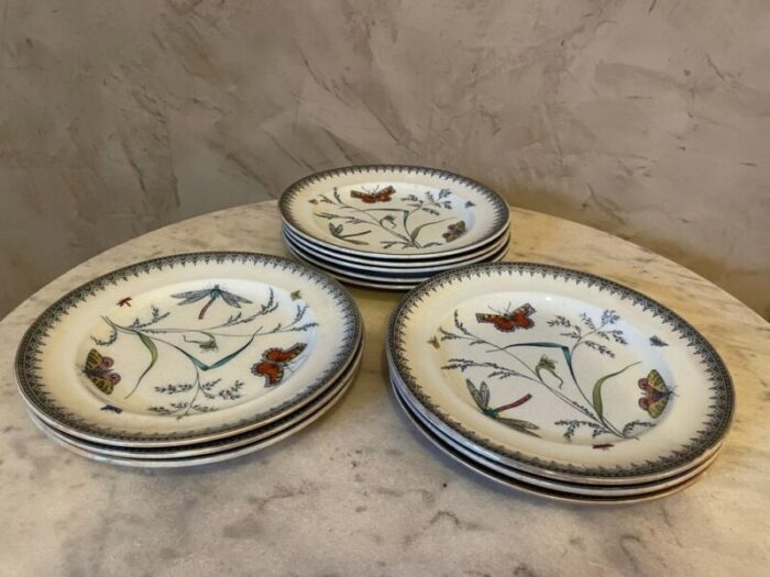 dessert porcelain plates from pinder bourne and co 1880s set of 11 2