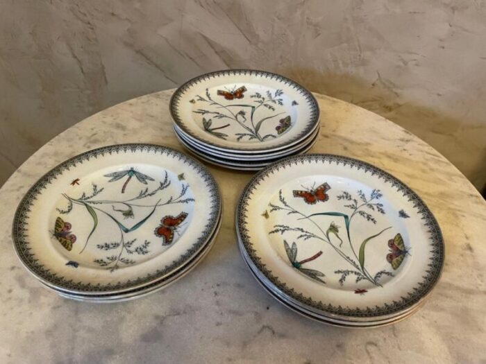 dessert porcelain plates from pinder bourne and co 1880s set of 11 3