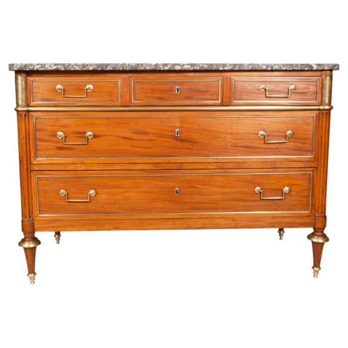 directoire mahogany and brass mounted commode 6046