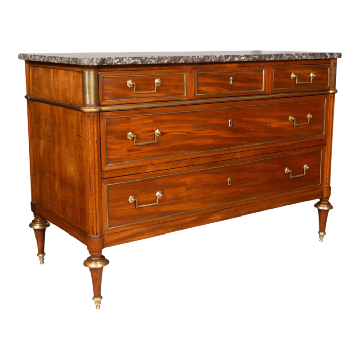 directoire mahogany and brass mounted commode 7099