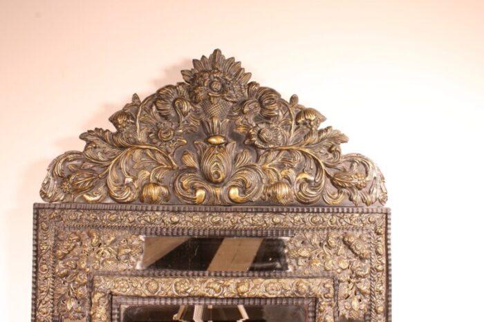 dutch brass mirror 1800s 2