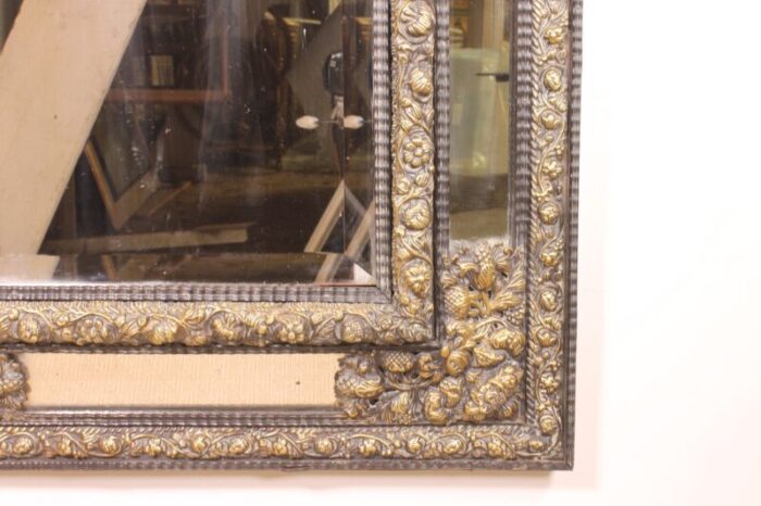 dutch brass mirror 1800s 5