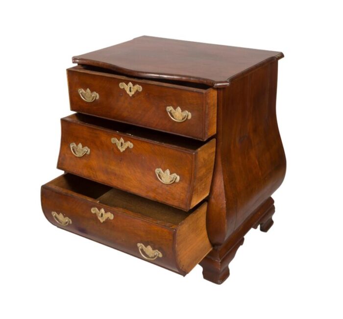 dutch mahogany bombe petit chest of drawers 1862