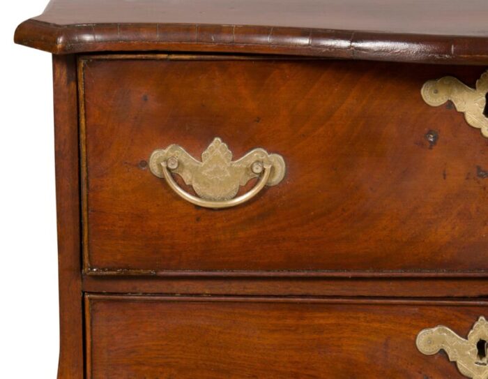 dutch mahogany bombe petit chest of drawers 2166