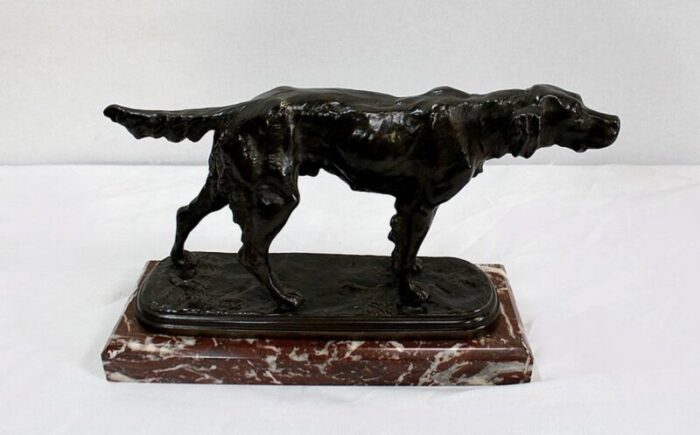 e de gaspary hunting dog late 19th century bronze 1