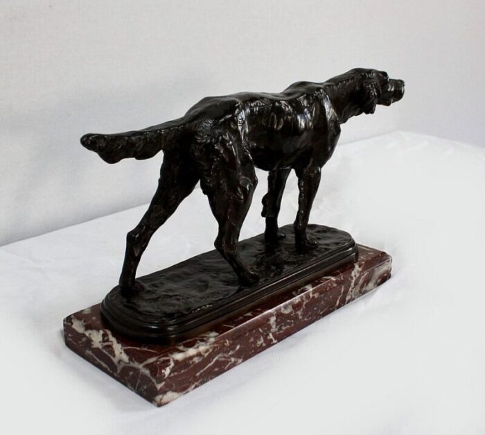 e de gaspary hunting dog late 19th century bronze 2