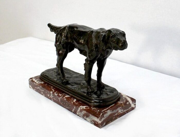 e de gaspary hunting dog late 19th century bronze 3