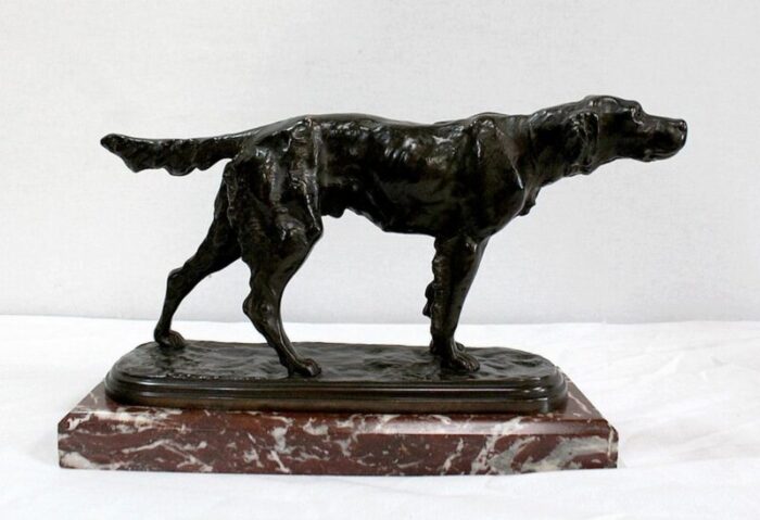 e de gaspary hunting dog late 19th century bronze 4