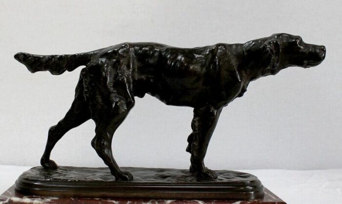 e de gaspary hunting dog late 19th century bronze 5