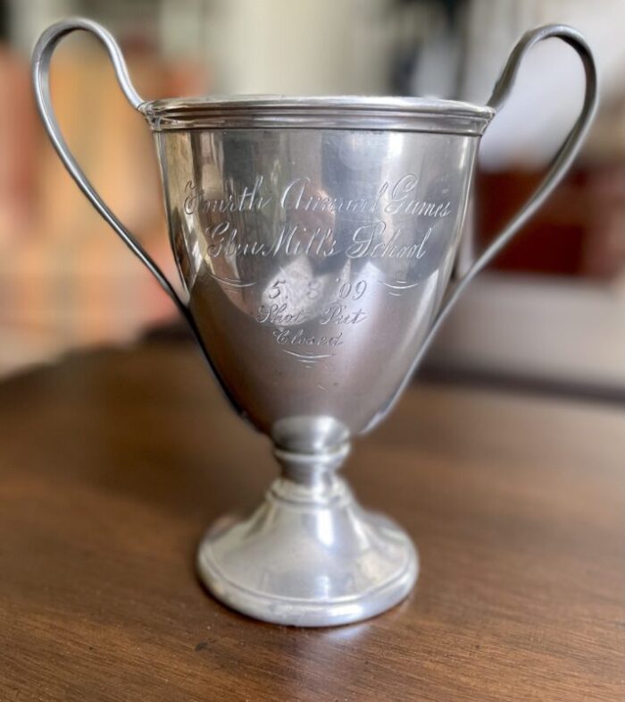 early 1900s silver prep school athletic trophy 4557