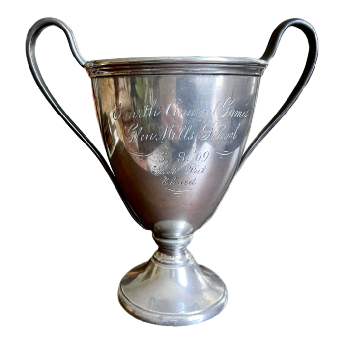 early 1900s silver prep school athletic trophy 5493