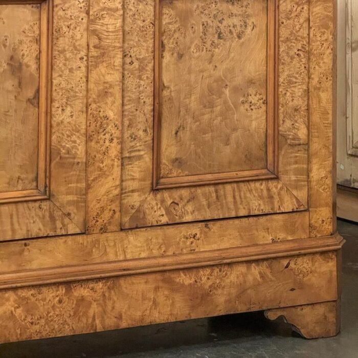 early 19th century french charles x burl fruitwood buffet with carrara marble top 3597