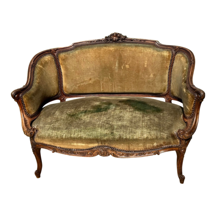 early 19th century louis xv style loveseat 8425