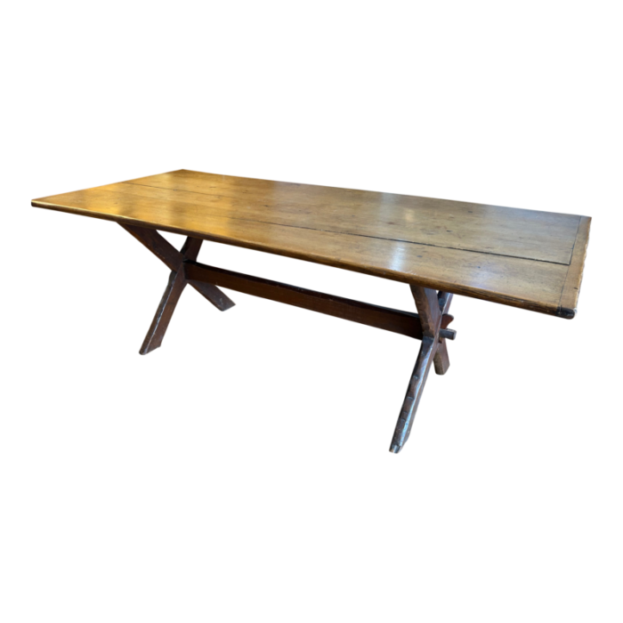 early 19th century trestle or saw buck table 2697