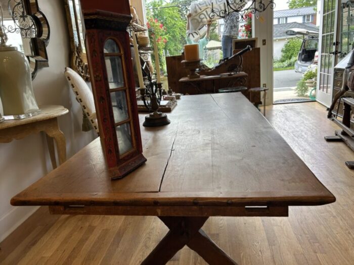 early 19th century trestle or saw buck table 3231