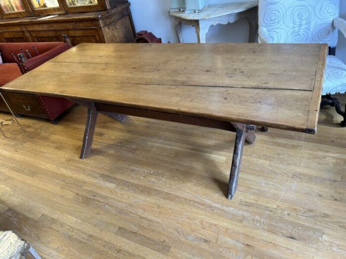 early 19th century trestle or saw buck table 4979