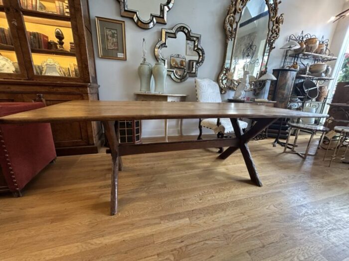 early 19th century trestle or saw buck table 5847