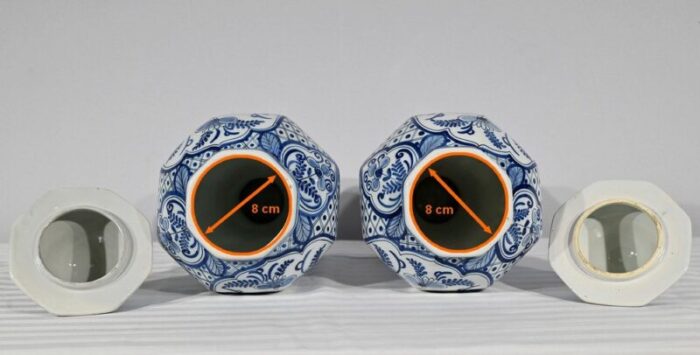 early 20th century delft earthenware vases 1890s set of 2 25